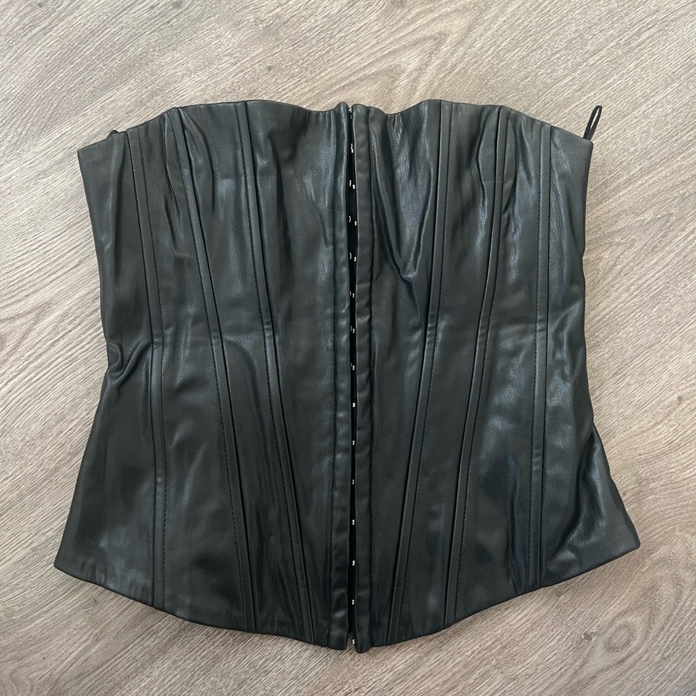 Zara Pleather Corset Top